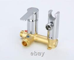 Chrome Stainless Steel Bidet Sprayer Mixing Valve Holder Toilet Paper Holder Set