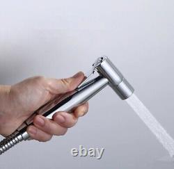 Chrome Stainless Steel Bidet Sprayer Mixing Valve Holder Toilet Paper Holder Set