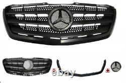 Chrome Stainless Steel + Front Grille Cover For Mercedes Sprinter 2013-2018 Kit