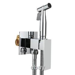 Chrome Stainless Steel Handheld Bidet Attachment Set for Feminine Mixer Valve