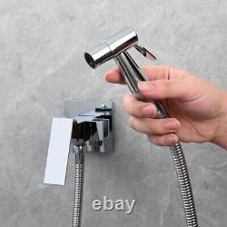Chrome Stainless Steel Handheld Bidet Attachment Set for Feminine Mixer Valve
