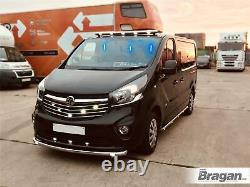 Chrome Stainless Steel Roof Bar A + LEDs To Fit Vauxhall Opel Vivaro 2014-2019