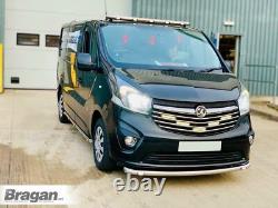 Chrome Stainless Steel Roof Bar A + LEDs To Fit Vauxhall Opel Vivaro 2014-2019