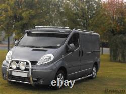 Chrome Stainless Steel Roof Bar A + LEDs To Fit Vauxhall Opel Vivaro 2014-2019