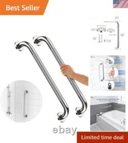 Chrome Stainless Steel Shower Grab Bars 32 Inch Dual Pack for Ultimate Support