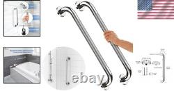 Chrome Stainless Steel Shower Grab Bars 32 Inch Dual Pack for Ultimate Support