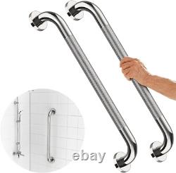 Chrome Stainless Steel Shower Grab Bars 32 Inch Dual Pack for Ultimate Support