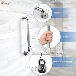 Chrome Stainless Steel Shower Grab Bars 32 Inch Dual Pack for Ultimate Support