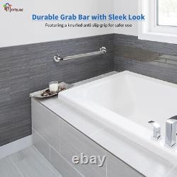 Chrome Stainless Steel Shower Grab Bars 32 Inch Dual Pack for Ultimate Support