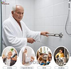 Chrome Stainless Steel Shower Grab Bars 32 Inch Dual Pack for Ultimate Support