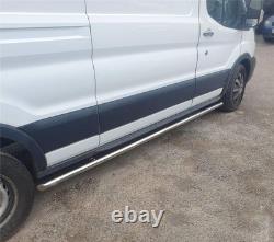 Chrome Stainless Steel Side Bars To Fit Ford Transit MK9 LWB 2021+ Van Accessory