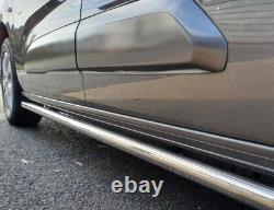 Chrome Stainless Steel Side Bars + White LEDs To Fit Mercedes Sprinter LWB 2018+