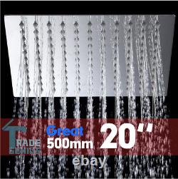 Chrome Ultra Thin Stainless Steel Celling Mounted 20 Rain Shower Head Silver
