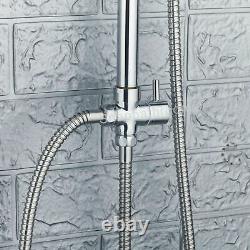Chrome Waterfall Bath Shower Mixer Tap And 3 Way Square Rigid Riser Shower Kit