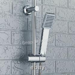 Chrome Waterfall Bath Shower Mixer Tap With 3 Way Square Rigid Riser Shower Kit