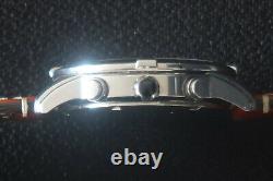 Citizen E820 Eco-drive Watch Perpetual Calender Brushed Chrome And Leather Strap