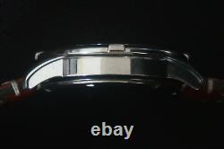 Citizen E820 Eco-drive Watch Perpetual Calender Brushed Chrome And Leather Strap