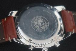 Citizen E820 Eco-drive Watch Perpetual Calender Brushed Chrome And Leather Strap