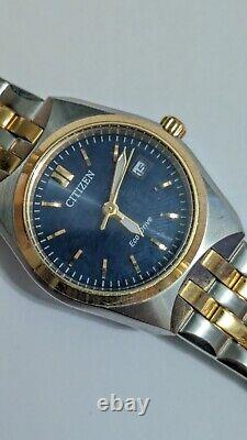 Citizen Eco-Drive Ladies Blue Dial Two Tone Stainless Steel Watch EW2294-53L