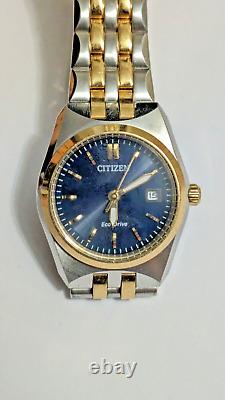 Citizen Eco-Drive Ladies Blue Dial Two Tone Stainless Steel Watch EW2294-53L