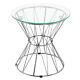 Clear Glass Coffee Table Stainless Steel Pedestal Chrome Legs Side Living Room