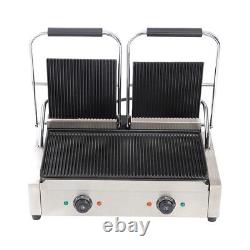 Commercial Panini Press Sandwich Toaster Waffle Maker Toastie Ribbed Iron Grill
