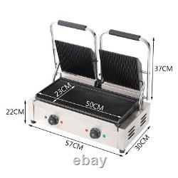 Commercial Panini Press Sandwich Toaster Waffle Maker Toastie Ribbed Iron Grill