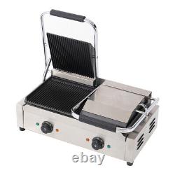 Commercial Panini Press Sandwich Toaster Waffle Maker Toastie Ribbed Iron Grill