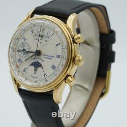 Comor Automatic Chrono Vollkalender Men's Watch 39MM Steel Plated Top Condition
