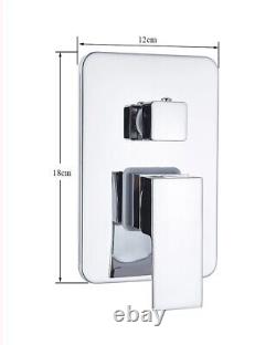 Concealed Thermostatic Shower Mixer Square Chrome Bathroom Twin Head Valve Set