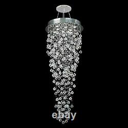 Contemporary Crystal Raindrop Staircase Chandelier Pendant Lighting Lamp Luxury