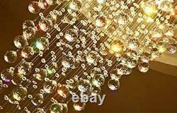 Contemporary Crystal Raindrop Staircase Chandelier Pendant Lighting Lamp Luxury