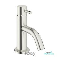 Crosswater MPRO Brushed Stainless Steel Mini Basin Mono Tap PRO114DNV