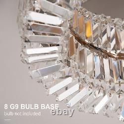 Crystal Ceiling Light Chandeliers Stainless Steel Pendant Silver