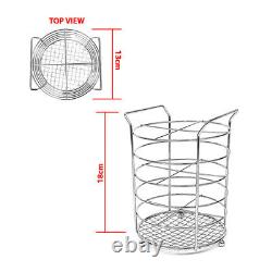 Cutlery Holder Stand Kitchen Drainer Pot Utensil Stainless Steel Rack Round UKES