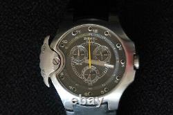 Diesel Dz4131 Chronograph Watch Brushed Chrome And Slate Grey Face Leather Strap