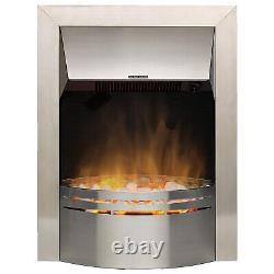 Dimplex Dakota Stainless Steel Inset Optiflame Electric Flame Effect Fire 2kW