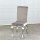 Dining Chairs Louis Velvet Cream Oyster Metal Legs Upholstered Fabric Chair
