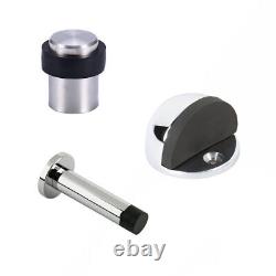 Door Stop Floor Mounted Door Stopper Satin Stainless Steel Rubber Stops