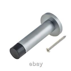 Door Stop Floor Mounted Door Stopper Satin Stainless Steel Rubber Stops