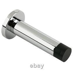 Door Stop Heavy Duty Projection Floor Skirting Rubber Stopper Chrome Satin Stops