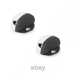 Door Stop Heavy Duty Projection Floor Skirting Rubber Stopper Chrome Satin Stops