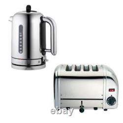 Dualit Polished Stainless Steel 4 Slot Vario Toaster & Classic 1.7L Jug Kettle P