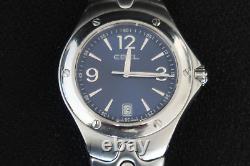 Ebel Sport Wave Quartz Wrist Watch Navy Blue And Chrome Stainless Steel Strap