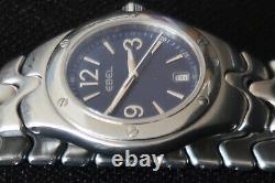 Ebel Sport Wave Quartz Wrist Watch Navy Blue And Chrome Stainless Steel Strap