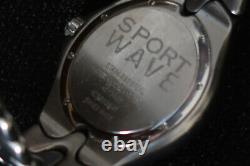 Ebel Sport Wave Quartz Wrist Watch Navy Blue And Chrome Stainless Steel Strap