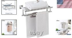 Elegant 16-Inch Stainless Steel Double Towel Rack with Polished Chrome Finish