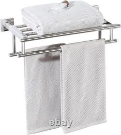Elegant 16-Inch Stainless Steel Double Towel Rack with Polished Chrome Finish