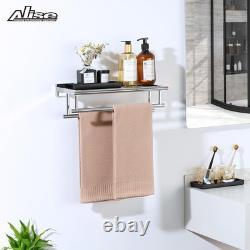 Elegant 16-Inch Stainless Steel Double Towel Rack with Polished Chrome Finish