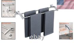 Elegant 24-Inch Heavy-Duty Stainless Steel Double Towel Bar in Polished Chrome